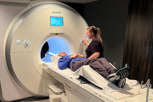 person getting MRI